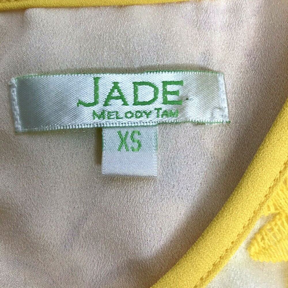 Jade Melody Tam‎ Top Womens XS Yellow Sunflower Embroidered Sleeveless Blouse - Picture 3 of 7